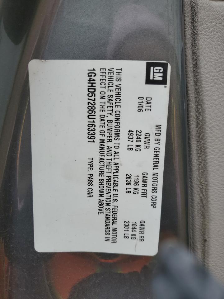 2006 Buick Lucerne Cxl VIN: 1G4HD57286U163391 Lot: 93177405