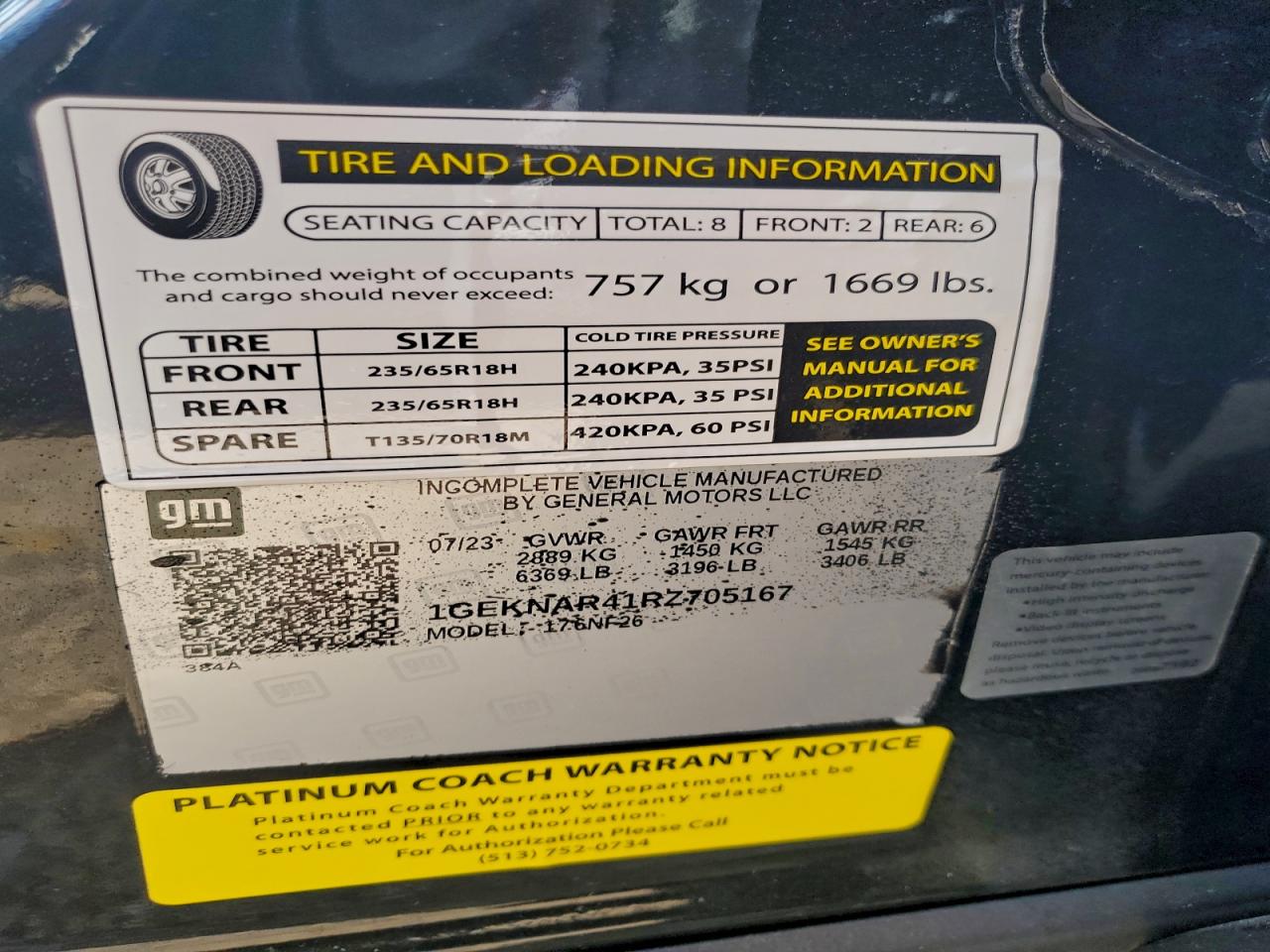 2024 Cadillac Xt5 Luxury VIN: 1GEKNAR41RZ705167 Lot: 94445175