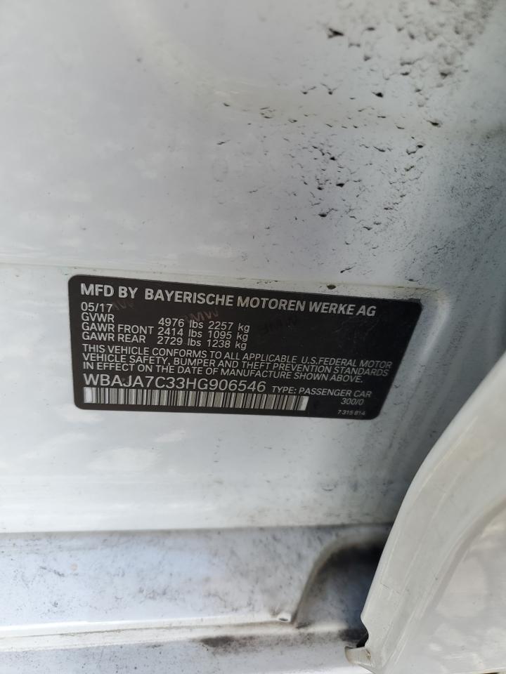 2017 BMW 530 Xi VIN: WBAJA7C33HG906546 Lot: 91791145