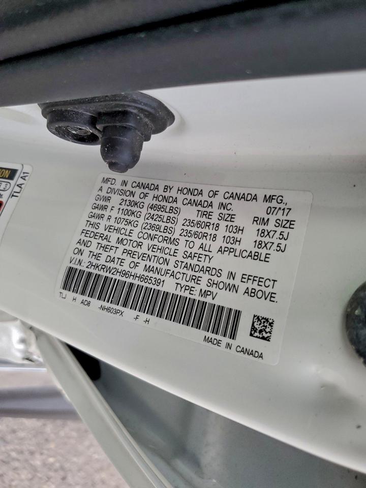 2017 Honda Cr-V Touring VIN: 2HKRW2H96HH665391 Lot: 94311795