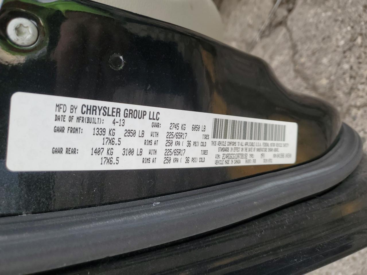 2013 Dodge Grand Caravan Sxt VIN: 2C4RDGCG1DR739192 Lot: 91269425