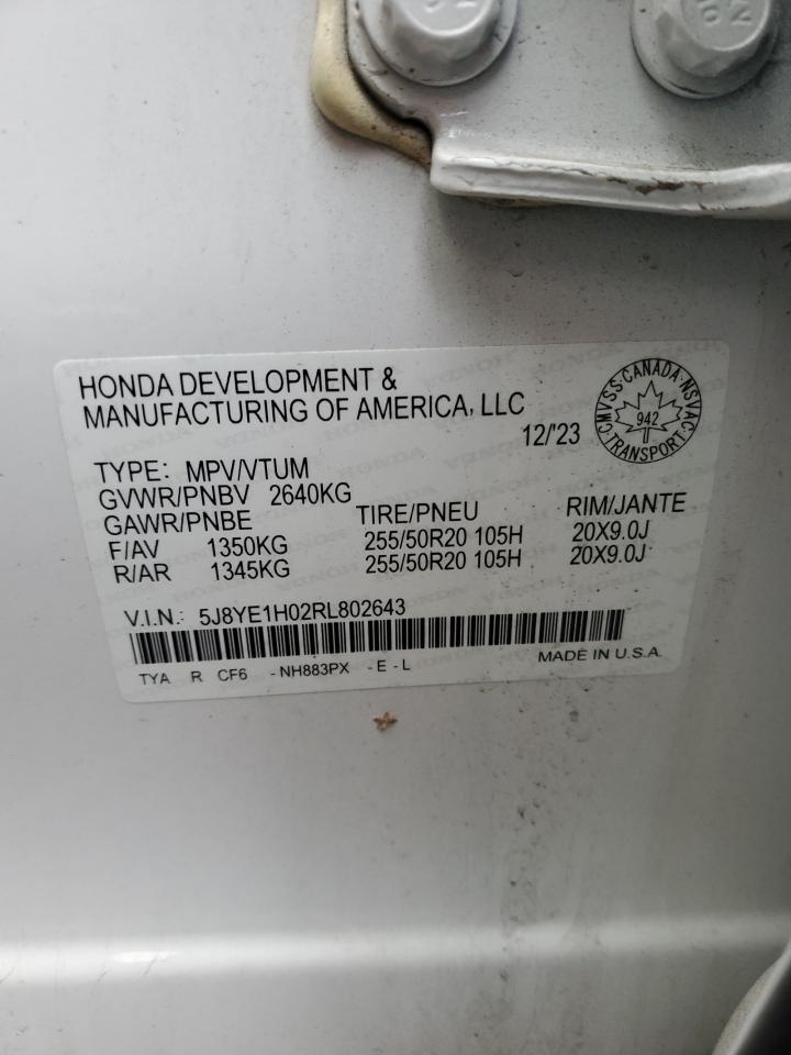 2024 Acura Mdx A-Spec VIN: 5J8YE1H02RL802643 Lot: 92652885