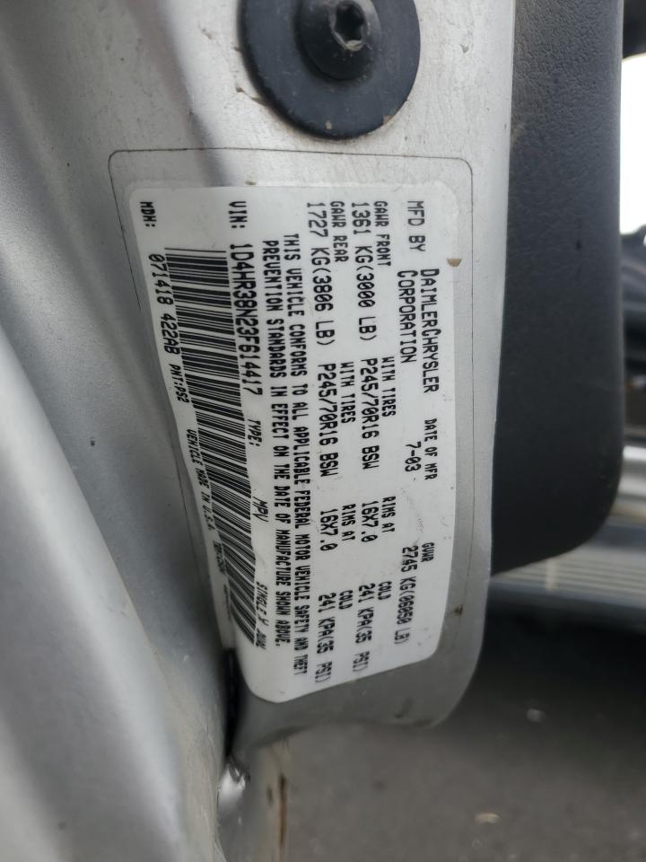 2003 Dodge Durango Sport VIN: 1D4HR38N23F614417 Lot: 91323095