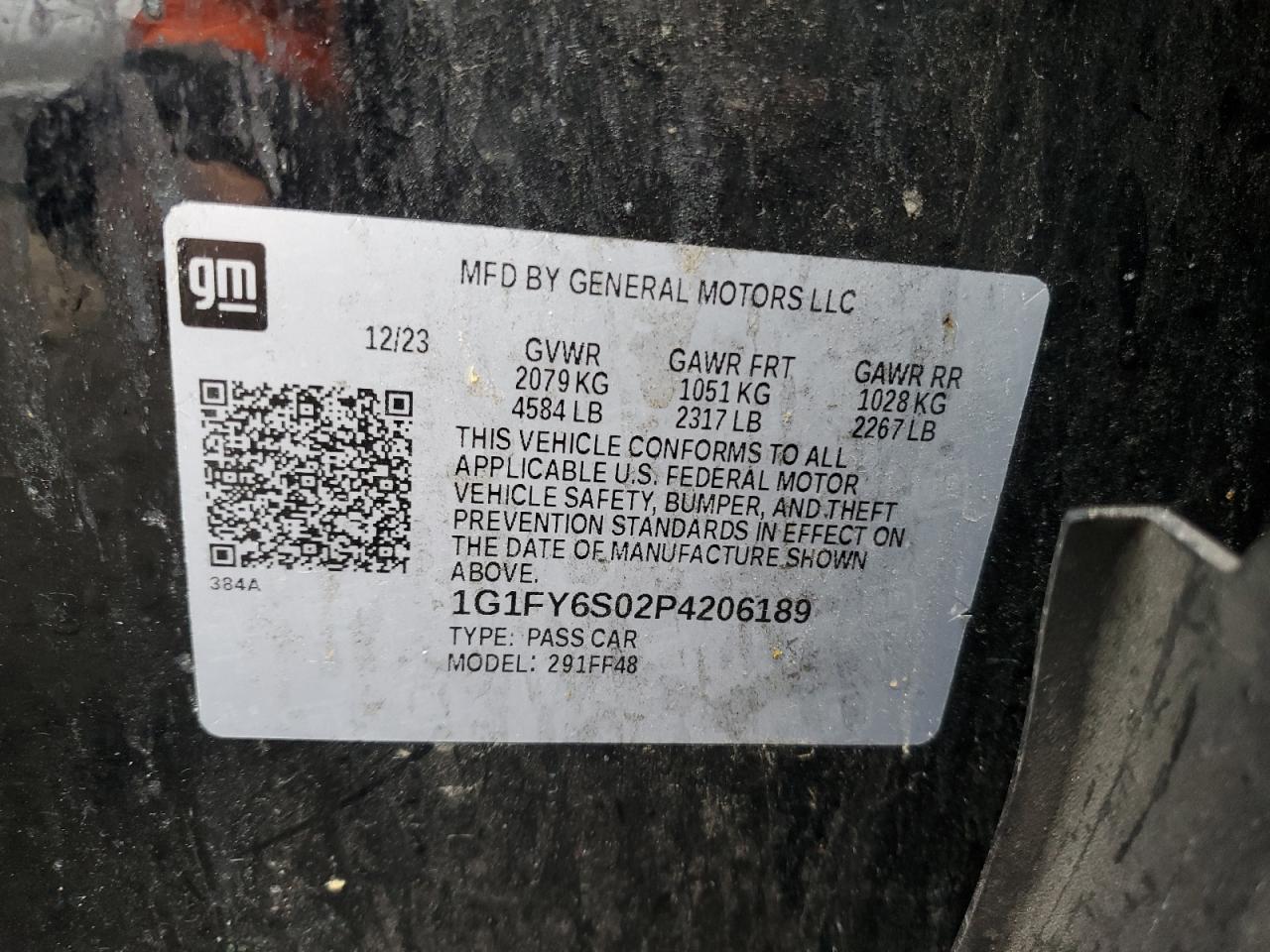 2023 Chevrolet Bolt Euv Lt VIN: 1G1FY6S02P4206189 Lot: 92262235