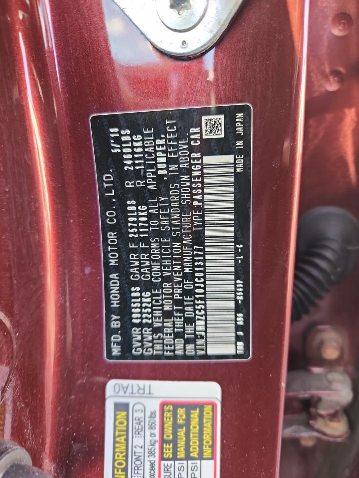 2018 Honda Clarity VIN: JHMZC5F10JC013177 Lot: 90667915