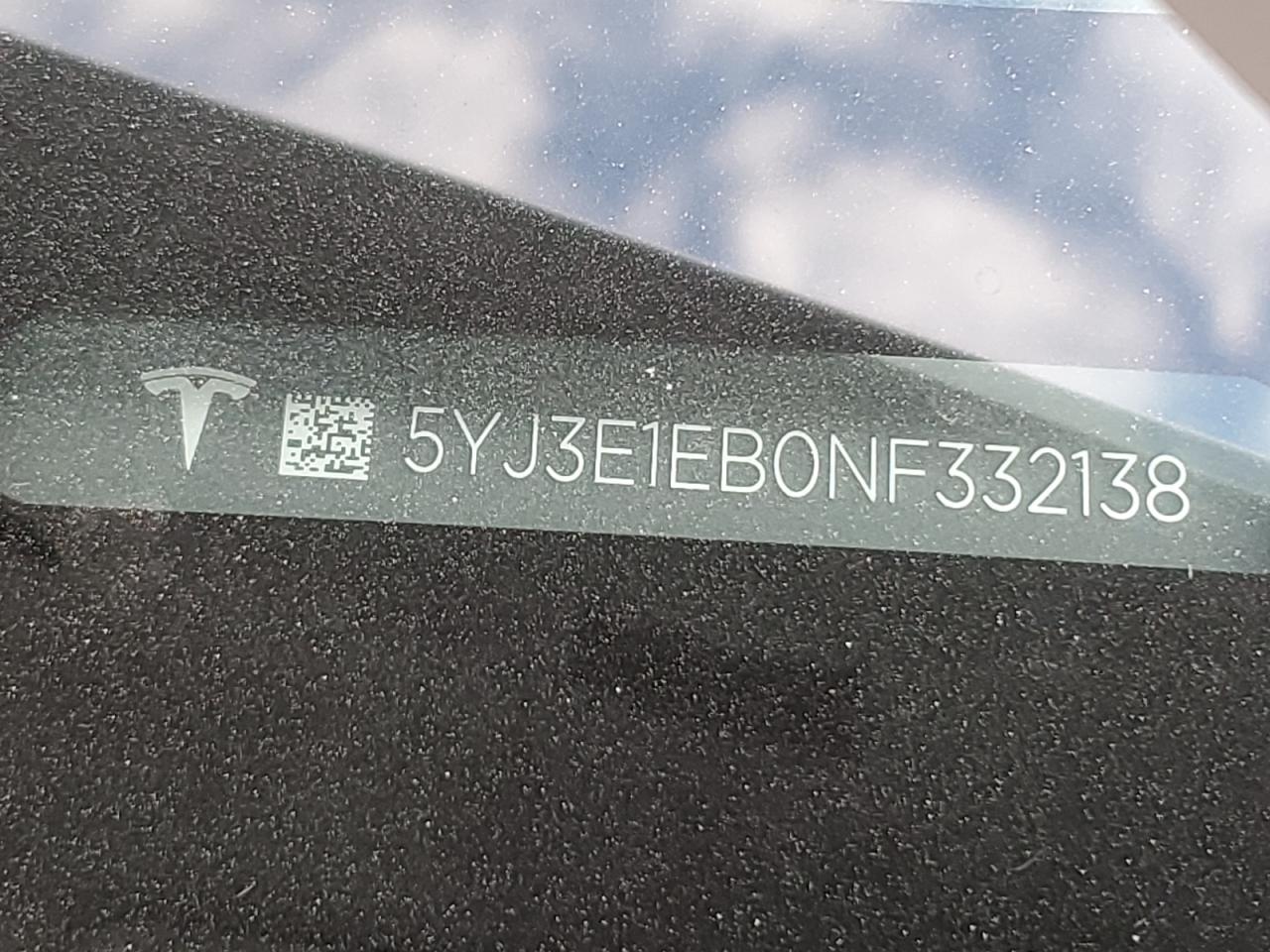 2022 Tesla Model 3 VIN: 5YJ3E1EB0NF332138 Lot: 91942815