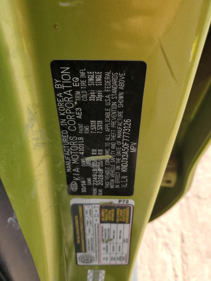 2015 Kia Soul ! VIN: KNDJX3A50F7773126 Lot: 93047215