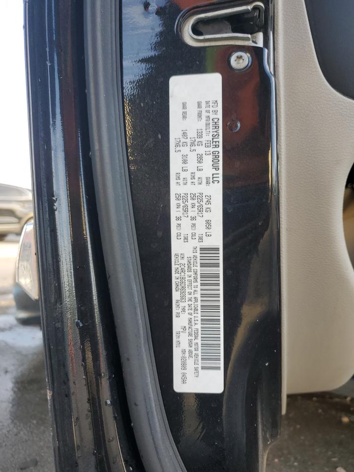 2013 Chrysler Town & Country Touring VIN: 2C4RC1BG6DR692663 Lot: 92821935