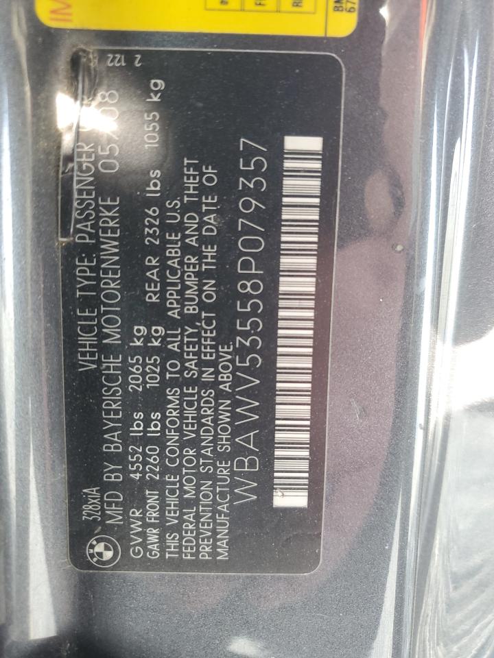 2008 BMW 328 Xi Sulev VIN: WBAWV53558P079357 Lot: 93389895