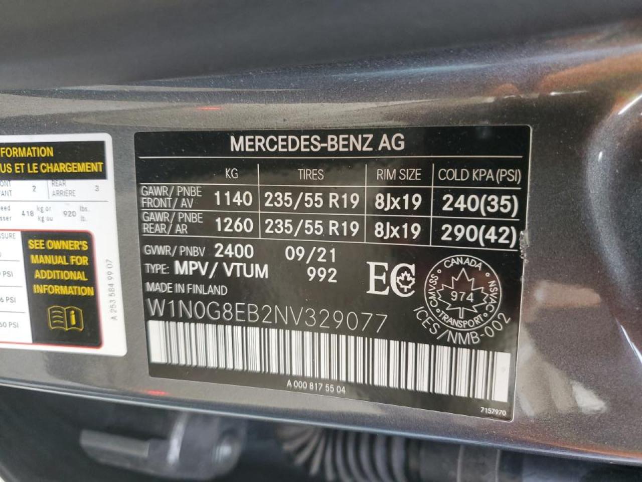 2022 Mercedes-Benz Glc 300 4Matic VIN: W1N0G8EB2NV329077 Lot: 91220825