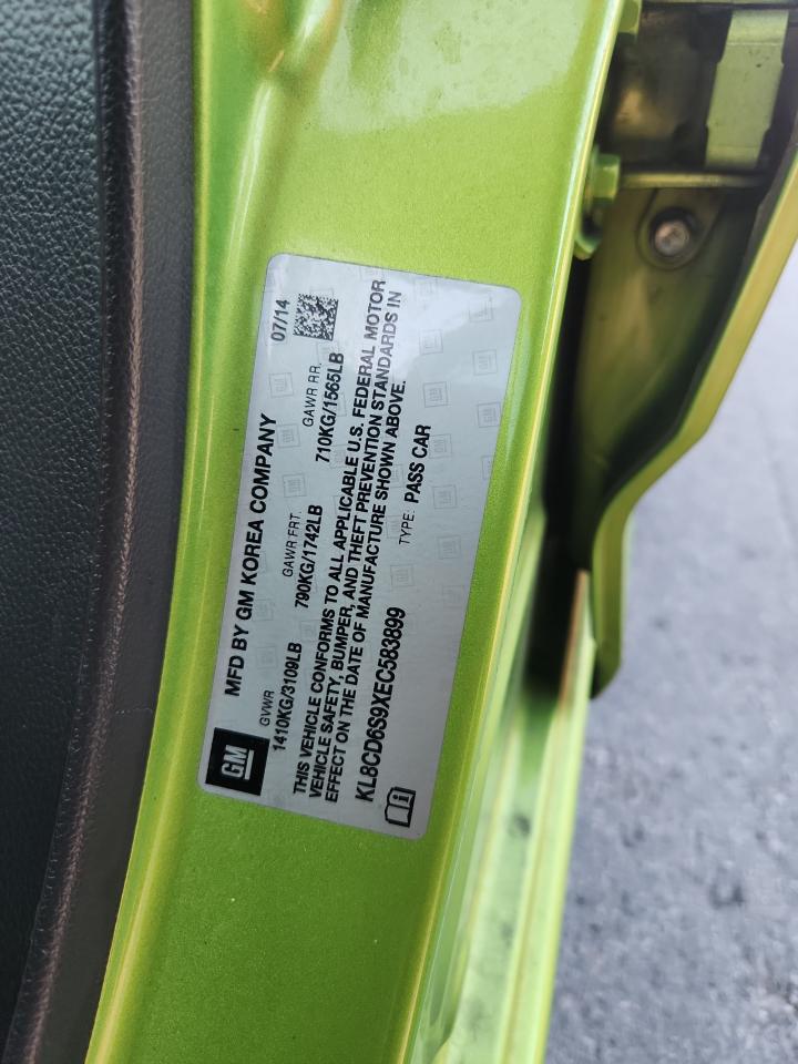 2014 Chevrolet Spark 1Lt VIN: KL8CD6S9XEC583899 Lot: 93390705