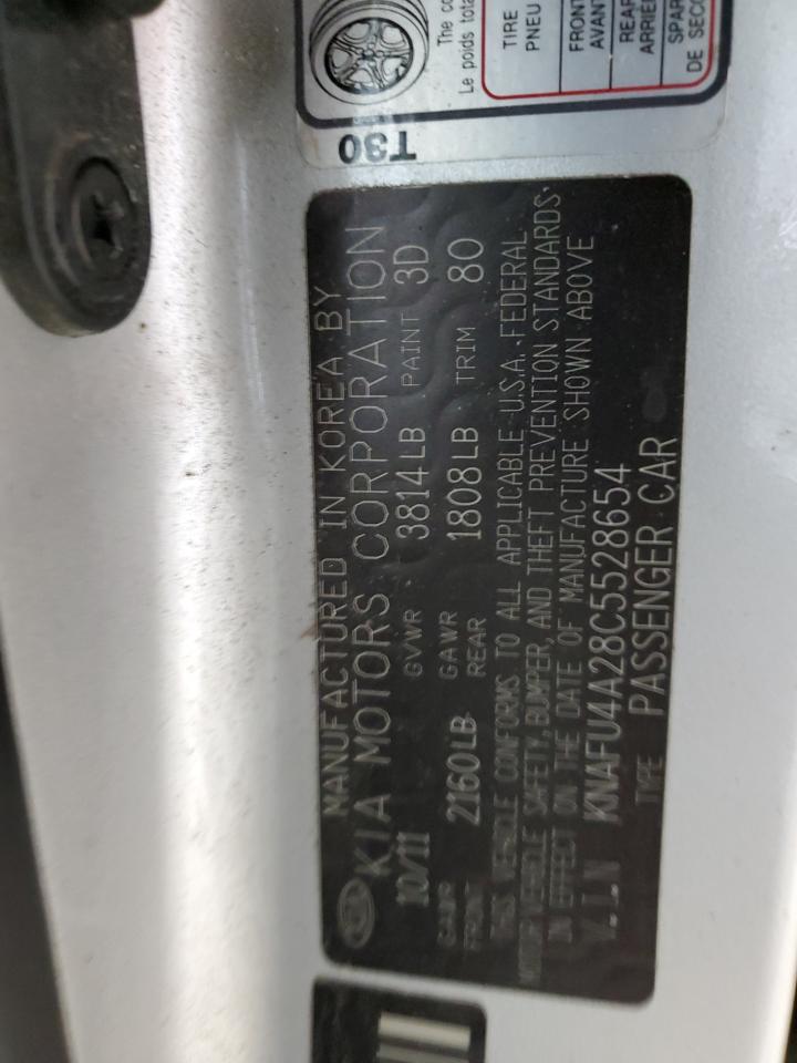 2012 Kia Forte Ex VIN: KNAFU4A28C5528654 Lot: 92263365