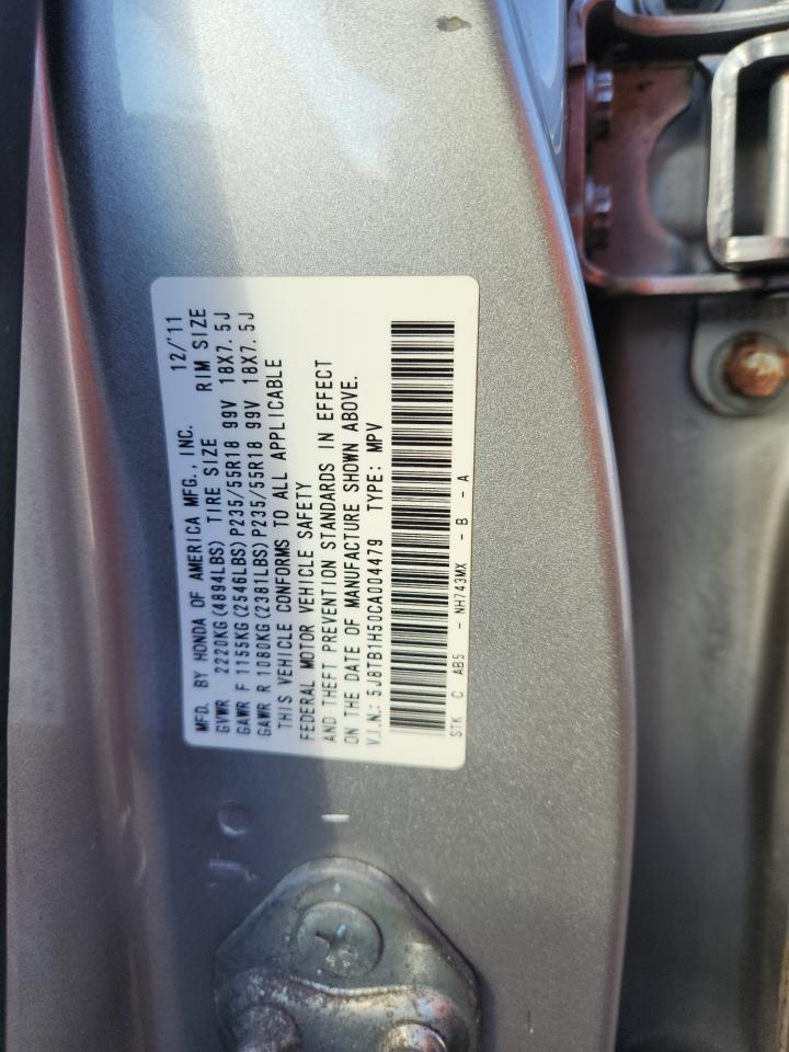 2012 Acura Rdx Technology VIN: 5J8TB1H50CA004479 Lot: 92907985