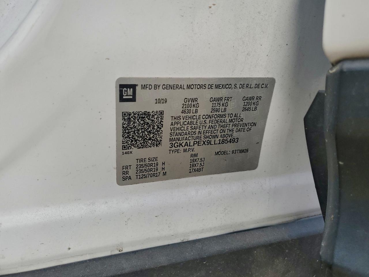 2020 GMC Terrain Slt VIN: 3GKALPEX9LL185493 Lot: 94182545