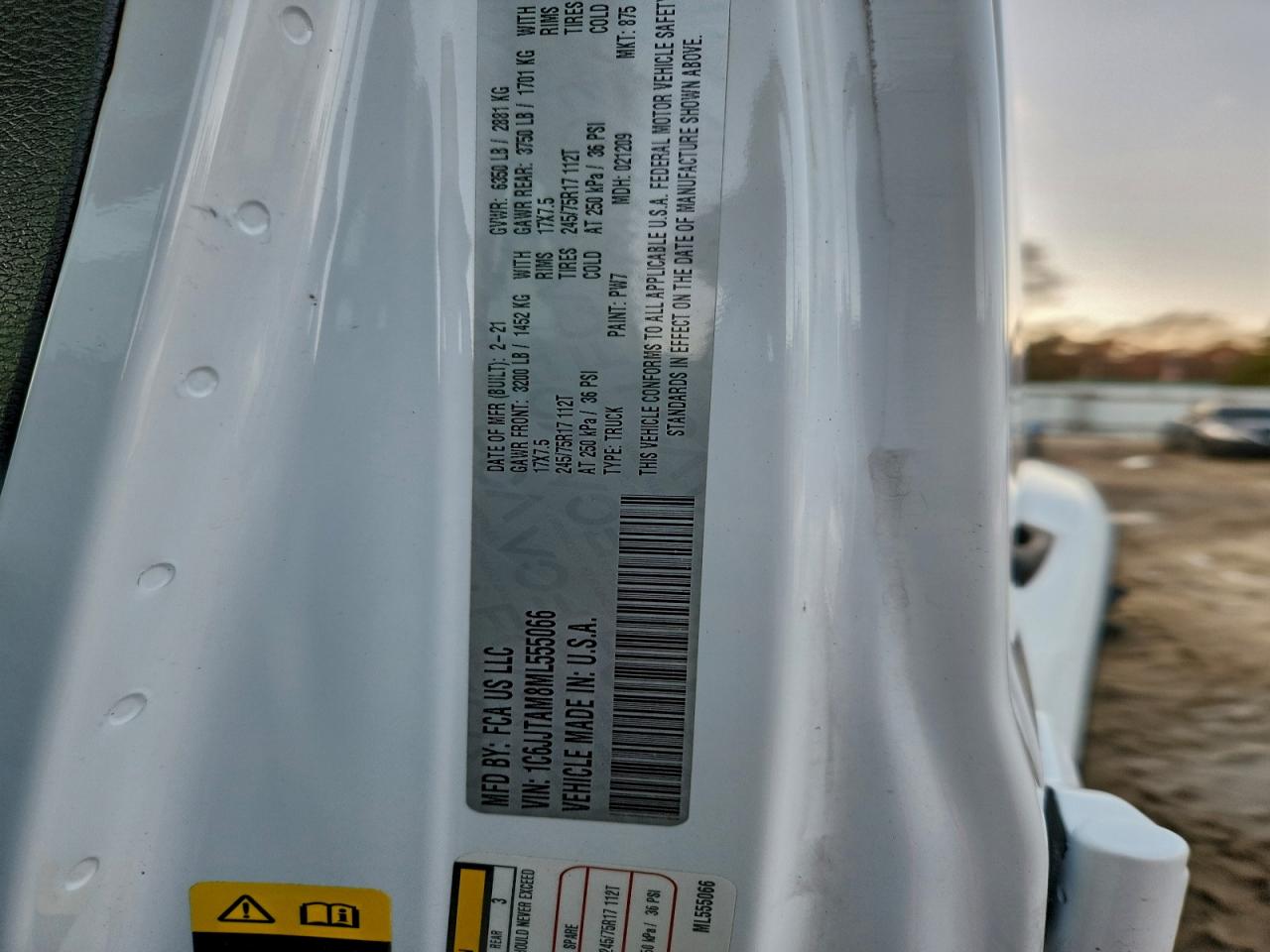 2021 Jeep Gladiator Sport VIN: 1C6JJTAM8ML555066 Lot: 94596735