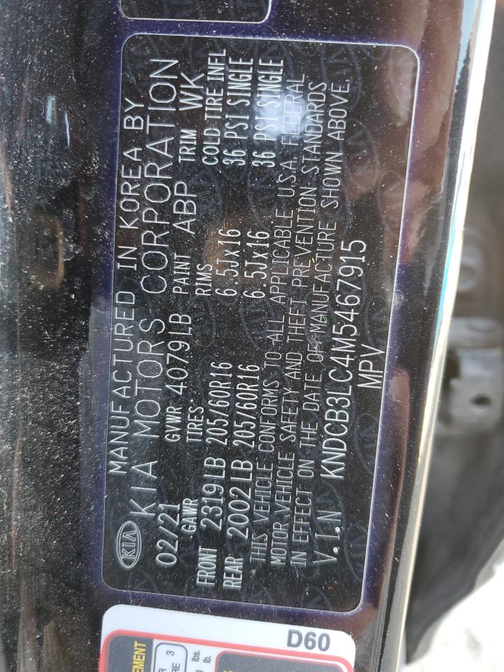 2021 Kia Niro Lx VIN: KNDCB3LC4M5467915 Lot: 92517025