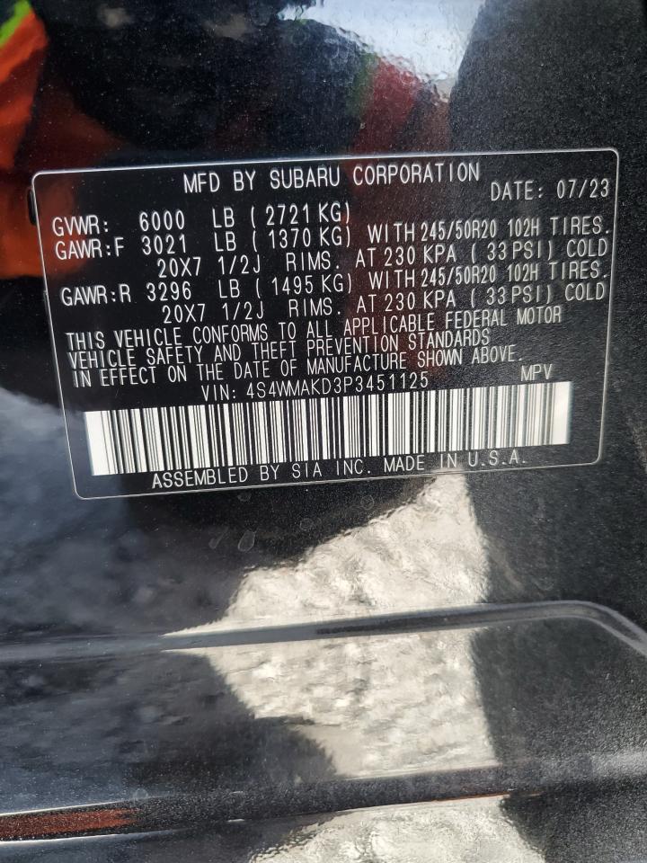 2023 Subaru Ascent Limited VIN: 4S4WMAKD3P3451125 Lot: 92089775