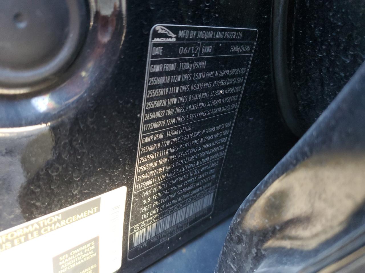 2018 Jaguar F-Pace Premium VIN: SADCJ2FXXJA259542 Lot: 92624295