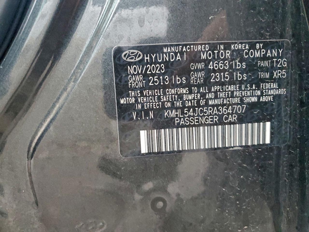 2024 Hyundai Sonata N Line VIN: KMHL54JC5RA364707 Lot: 94291965