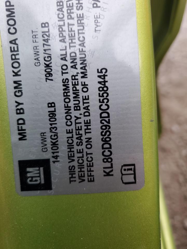 2013 Chevrolet Spark 1Lt VIN: 558445 Lot: 93332265