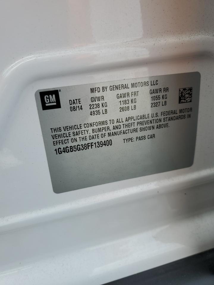 2015 Buick Lacrosse VIN: 1G4GB5G38FF139400 Lot: 91870285