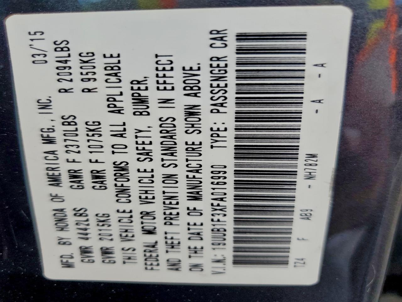 2015 Acura Tlx VIN: 19UUB1F3XFA016990 Lot: 93999395