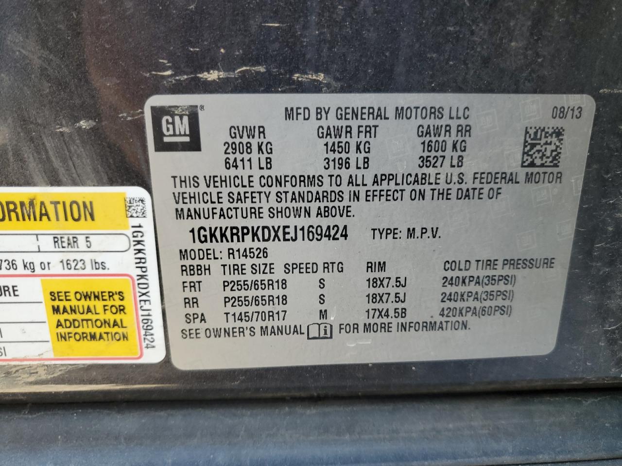 2014 GMC Acadia Sle VIN: 1GKKRPKDXEJ169424 Lot: 92850845