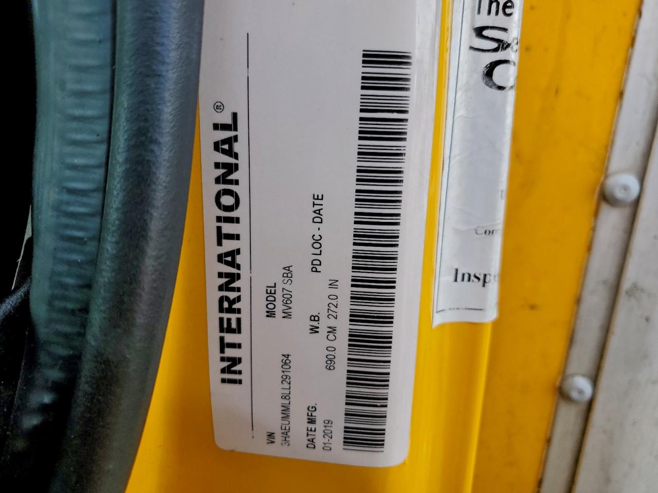 2020 International Mv607 - Box Truck VIN: 3HAEUMML8LL291064 Lot: 93510955