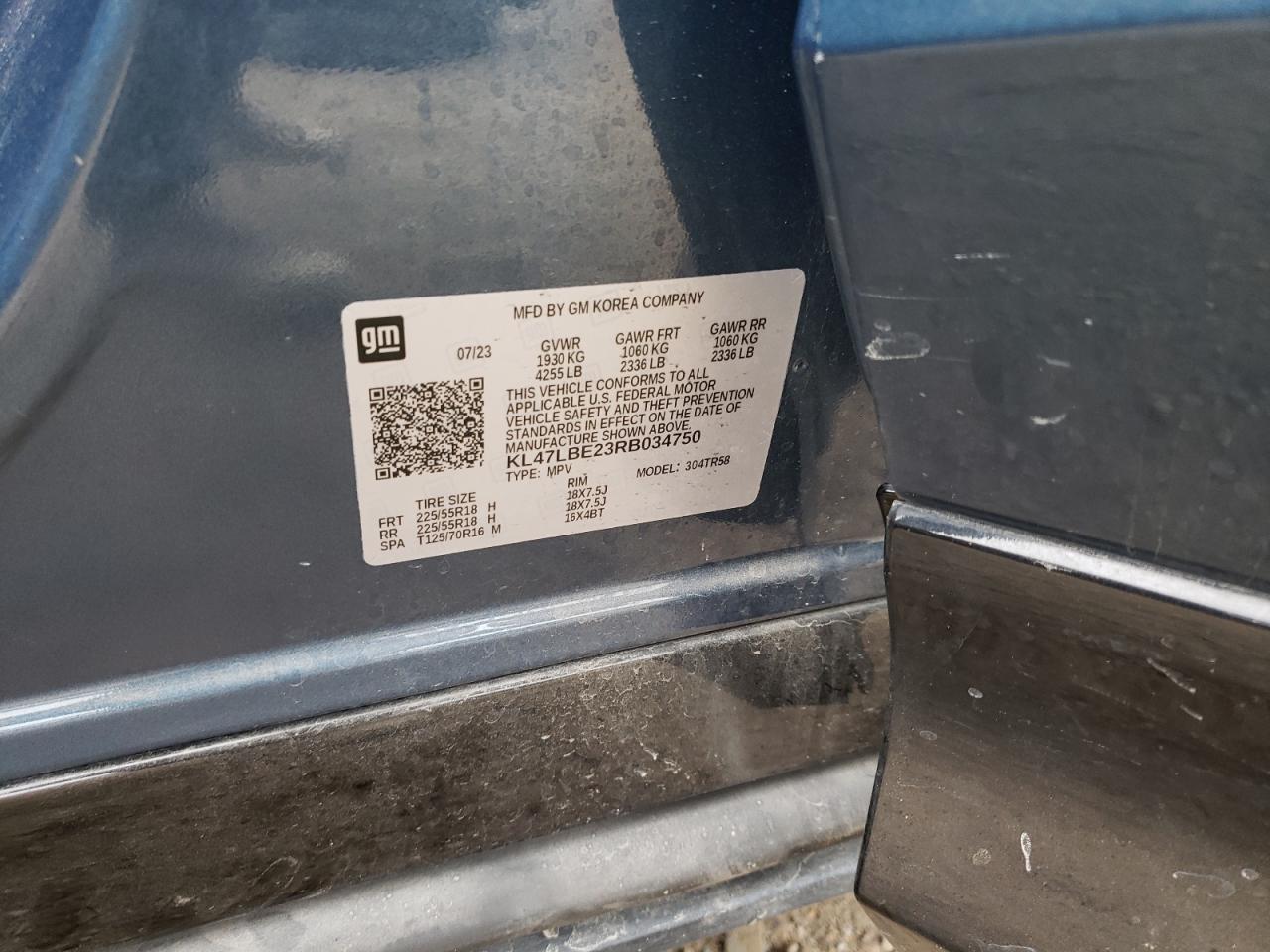 2024 Buick Envista Sport Touring VIN: KL47LBE23RB034750 Lot: 93086945