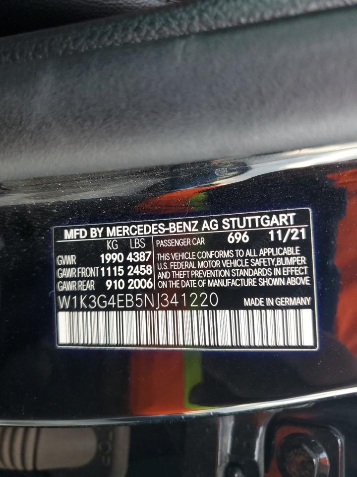 2022 Mercedes-Benz A 220 VIN: W1K3G4EB5NJ341220 Lot: 92726165