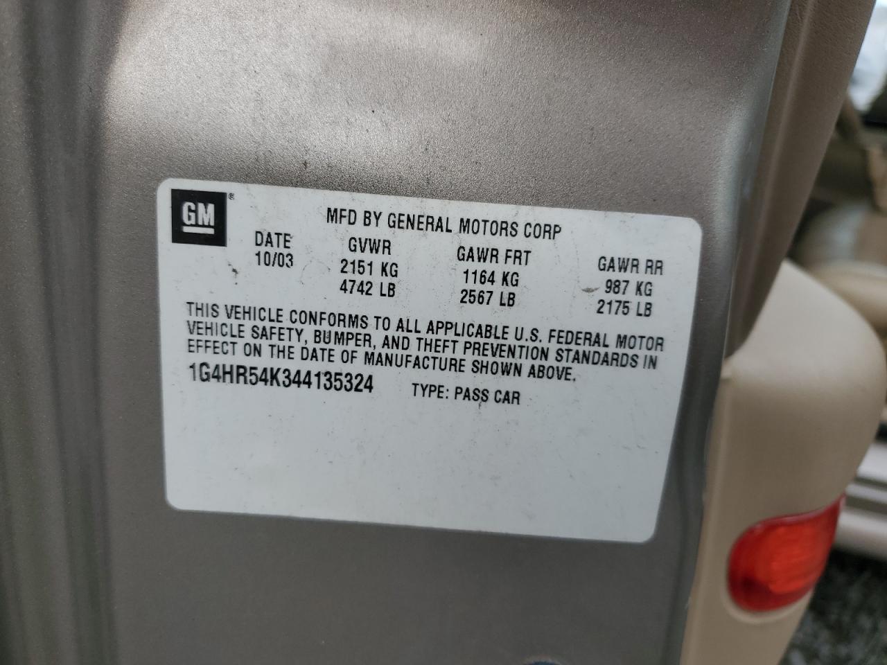 2004 Buick Lesabre Limited VIN: 1G4HR54K344135324 Lot: 91038225