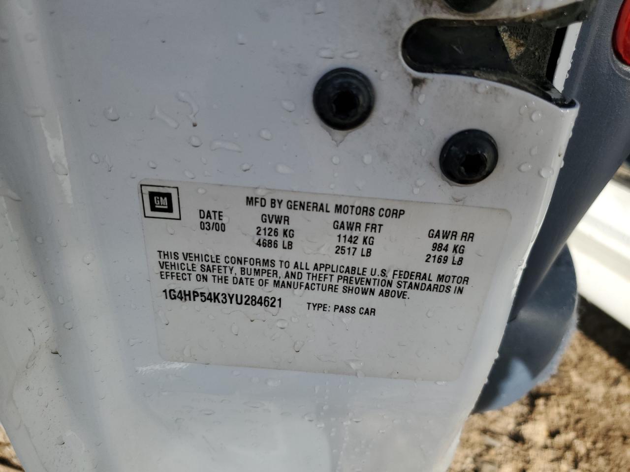 2000 Buick Lesabre Custom VIN: 1G4HP54K3YU284621 Lot: 91236045