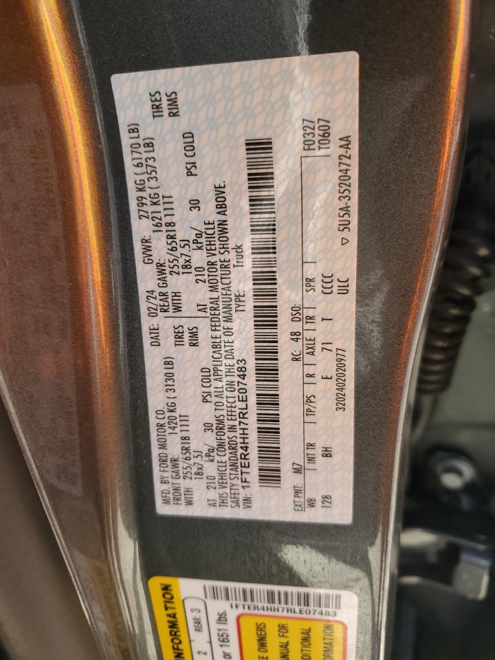 2024 Ford Ranger Xlt VIN: 1FTER4HH7RLE07483 Lot: 93054545