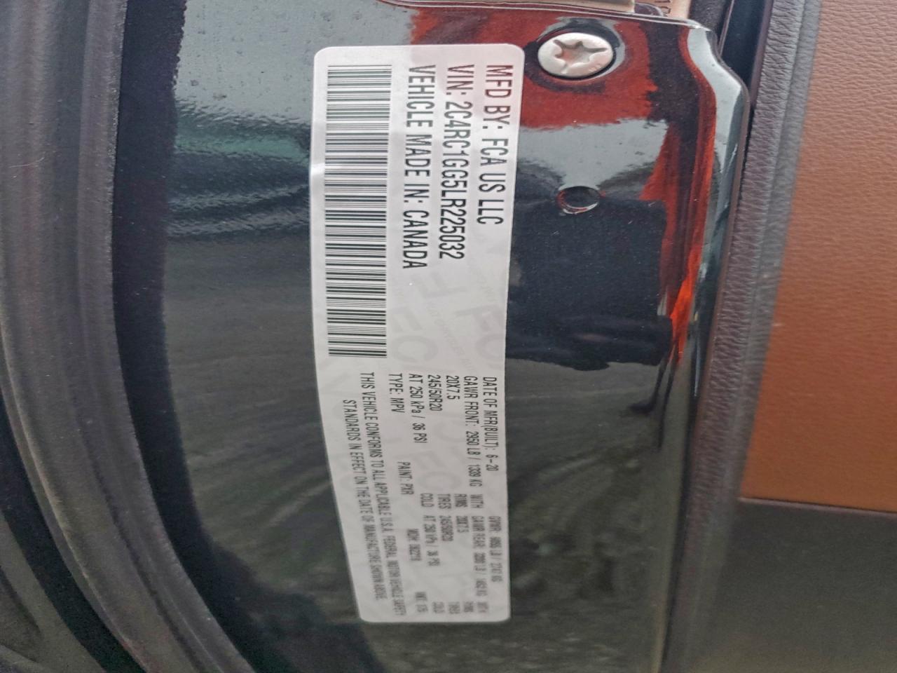 2020 Chrysler Pacifica Limited VIN: 2C4RC1GG5LR225032 Lot: 93748105