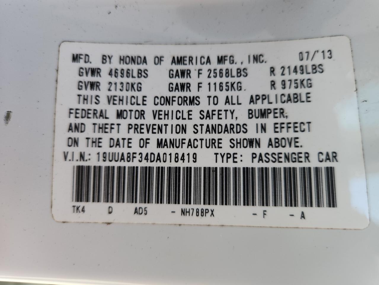 2013 Acura Tl Se VIN: 19UUA8F34DA018419 Lot: 92617835