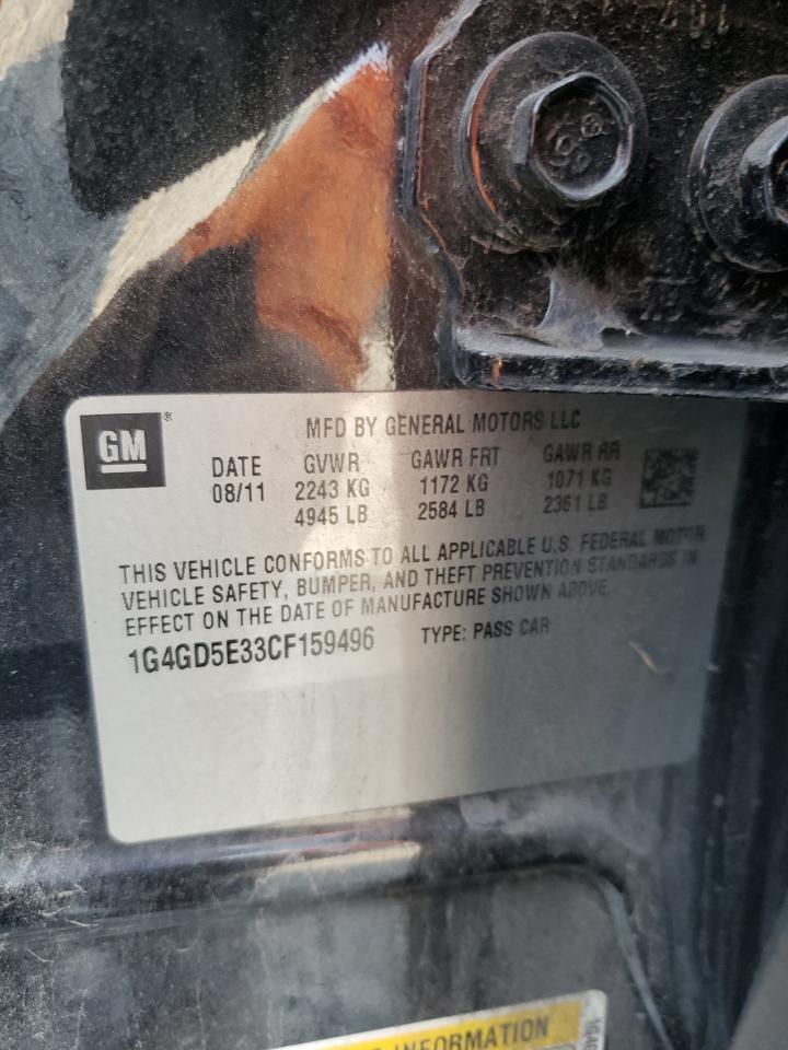 2012 Buick Lacrosse Premium VIN: 1G4GD5E33CF159496 Lot: 93362125