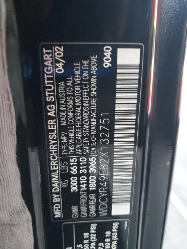 2002 Mercedes-Benz G 500 VIN: WDCYR49E82X132751 Lot: 92718865