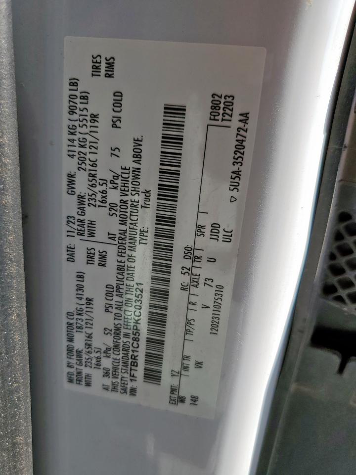 2023 Ford Transit T-250 VIN: 1FTBR1C85PKC03521 Lot: 91520735