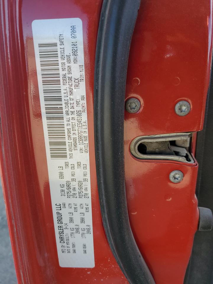 2014 Ram 1500 Slt VIN: 1C6RR7GT1ES451026 Lot: 91555365