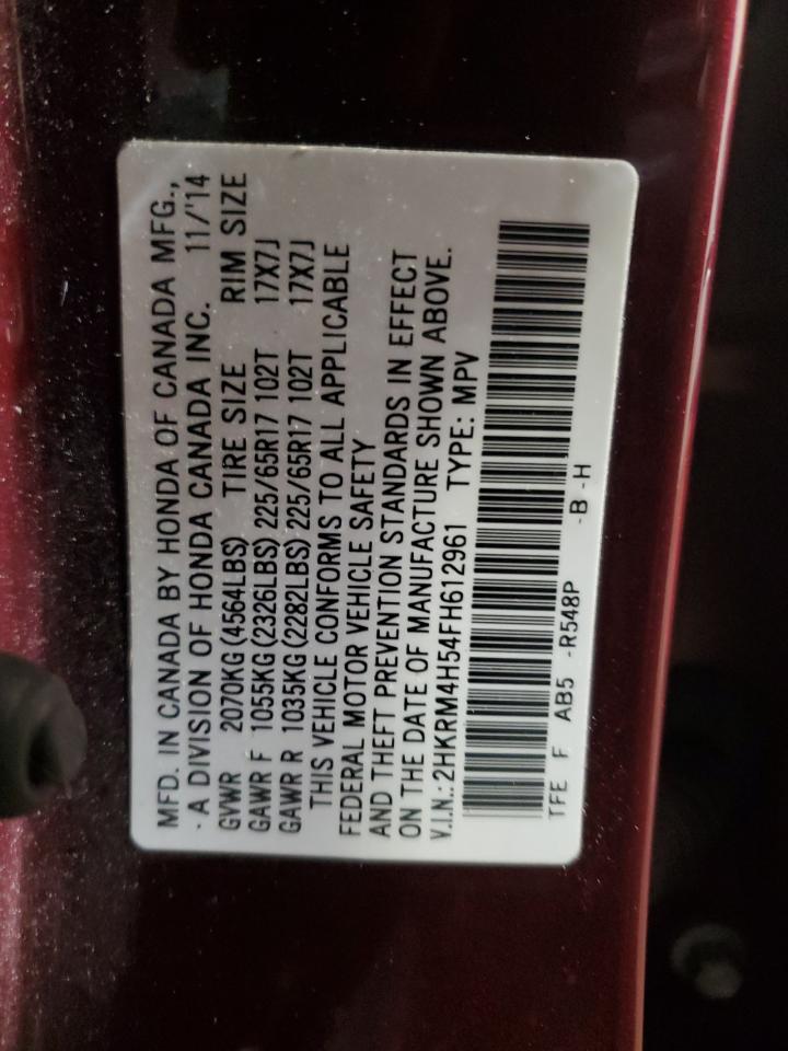 2015 Honda Cr-V Ex VIN: 2HKRM4H54FH612961 Lot: 92618485