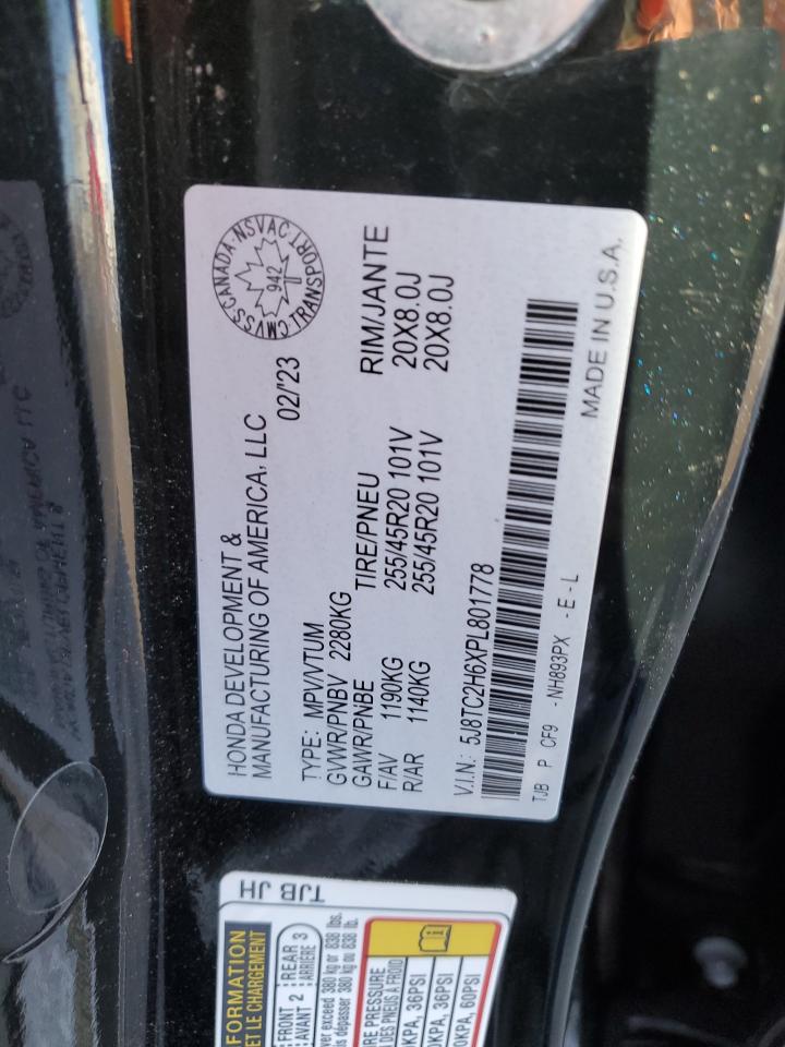 2023 Acura Rdx A-Spec VIN: 5J8TC2H6XPL801778 Lot: 92915985