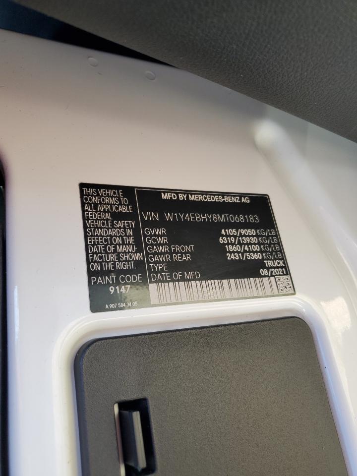 2021 Mercedes-Benz Sprinter 2500 VIN: W1Y4EBHY8MT068183 Lot: 92831155