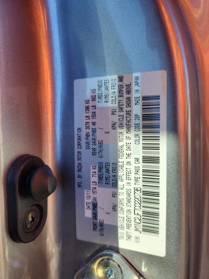 2012 Mazda Mx-5 Miata VIN: JM1NC2JF7C0220736 Lot: 89873735