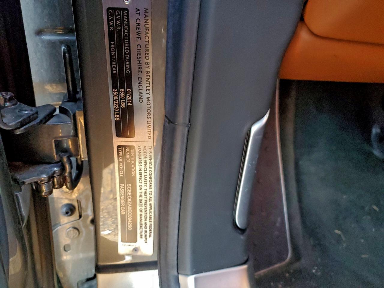 2014 Bentley Flying Spur VIN: SCBEC9ZA0EC094290 Lot: 93083105