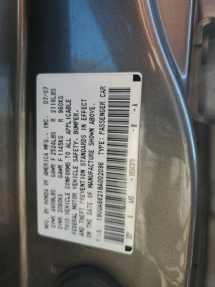 2008 Acura Tl VIN: 19UUA66218A002096 Lot: 91432745