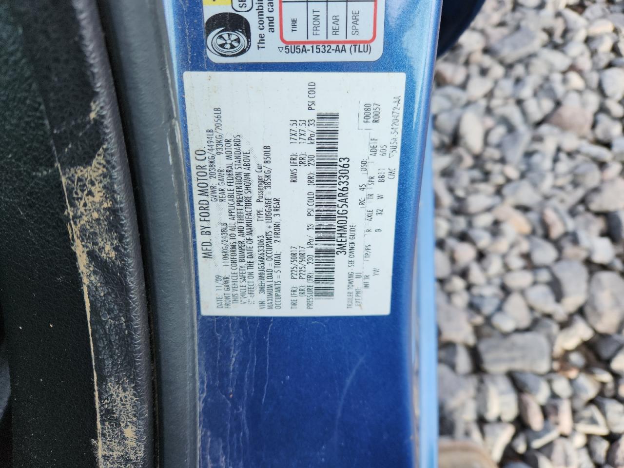 2010 Mercury Milan Premier VIN: 3MEHM0JG5AR633063 Lot: 91926025