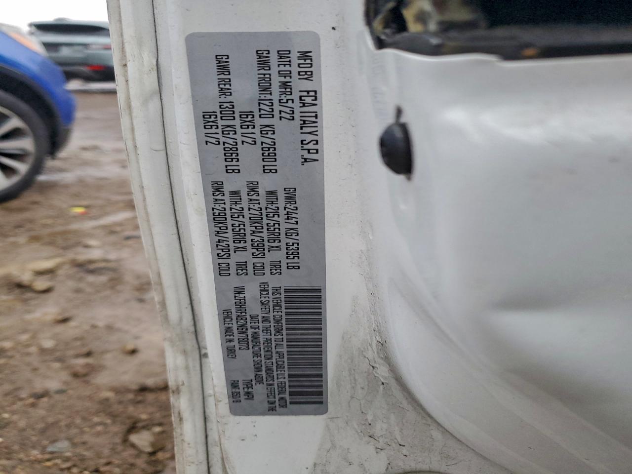 2022 Ram Promaster City Tradesman VIN: ZFBHRFAB2N6W78073 Lot: 94260195