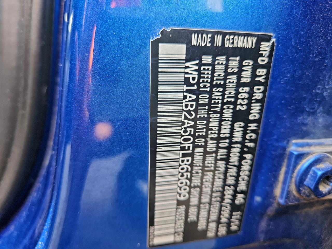 2015 Porsche Macan S VIN: WP1AB2A50FLB65699 Lot: 94522265