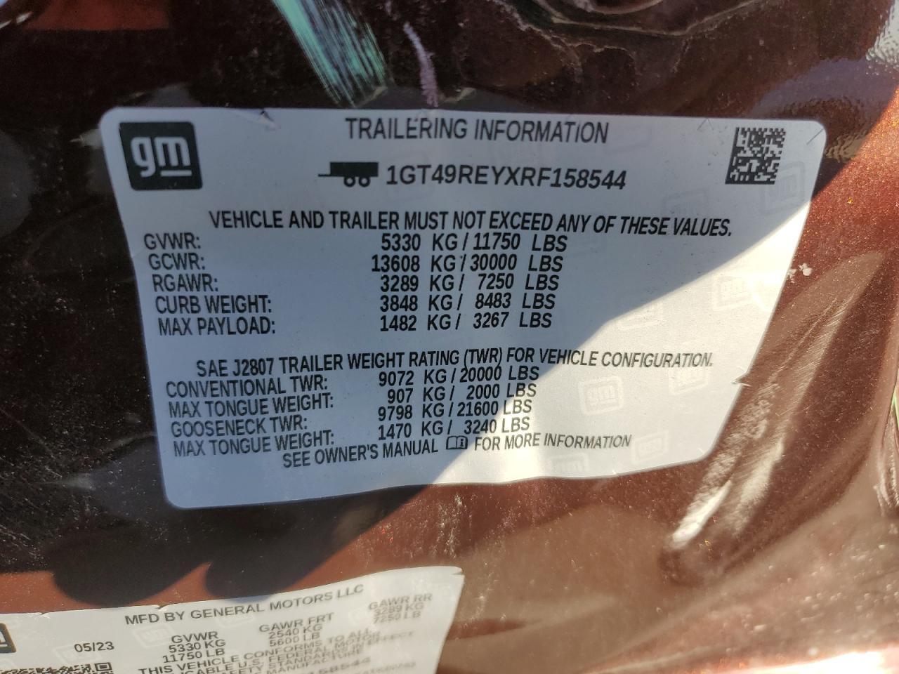 2024 GMC Sierra K2500 Denali VIN: 1GT49REYXRF158544 Lot: 91477685