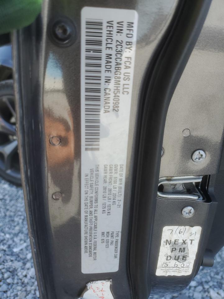 2021 Chrysler 300 S VIN: 2C3CCABG8MH540982 Lot: 92415895